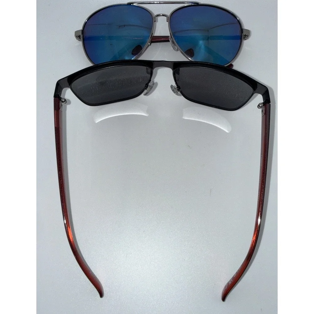 Lot of 2 pairs Authentic Chaps x Foster Grant Sunglasses- Silver & Black Aviator